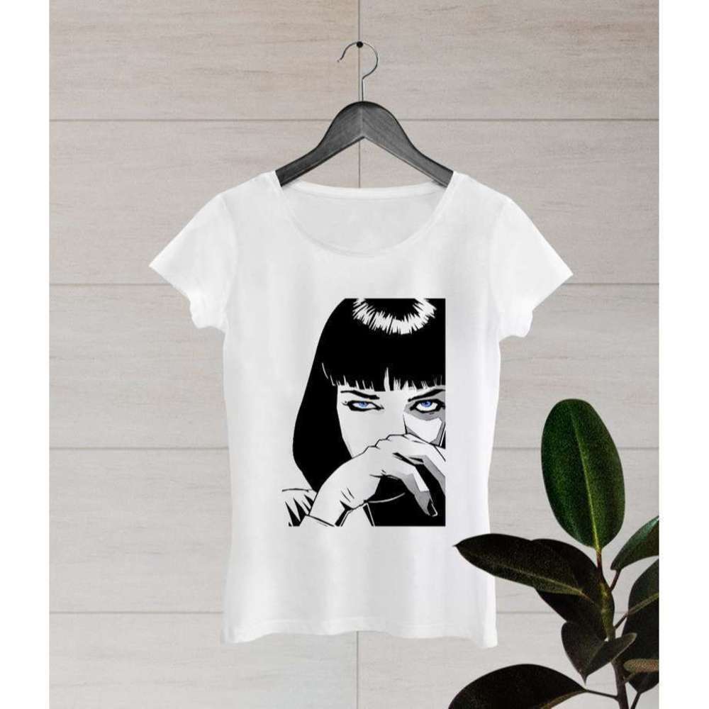Mia Wallace Pulp Fiction Film Icon Minimal Cinema Pop Culture Fan T-Shirt